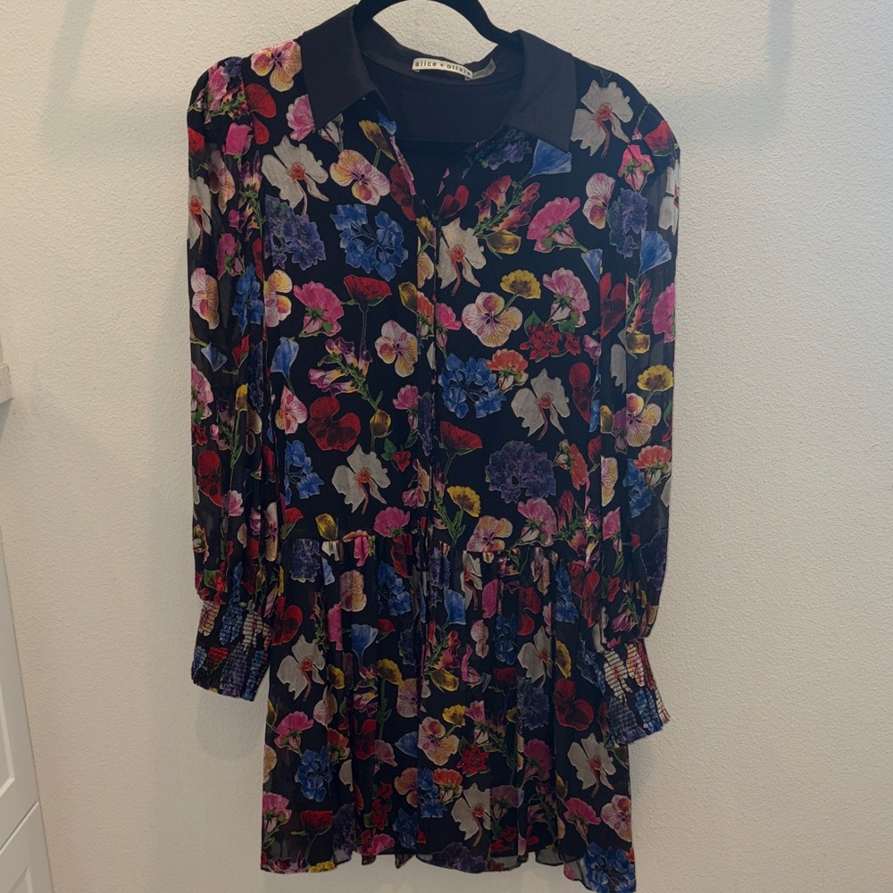 Alice + Olivia Floral Black Dress